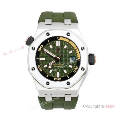 Swiss Copy Audemars Piguet Royal Oak Offshore Diver Olive Green Dial Swiss 9015 Watch